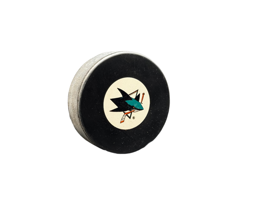 San Jose Sharks 2012 Era Throwback NHL Team Logo Autograph Model Hockey Puck