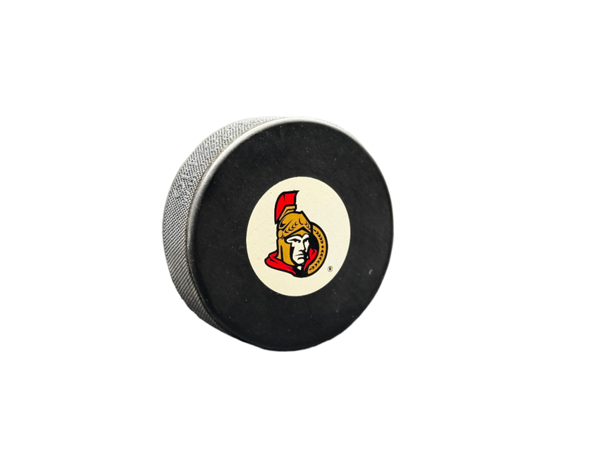 Ottawa Senators Post 2007 Era Throwback NHL Team Logo Autograph Model Hockey Puck