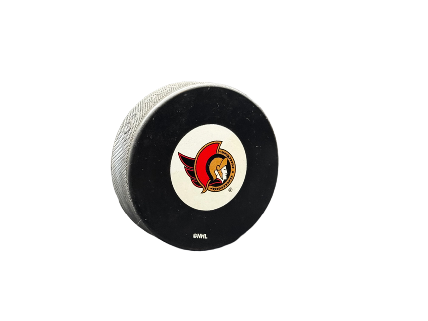 Ottawa Senators Pre 2006 Era Throwback NHL Team Logo Autograph Model Hockey Puck