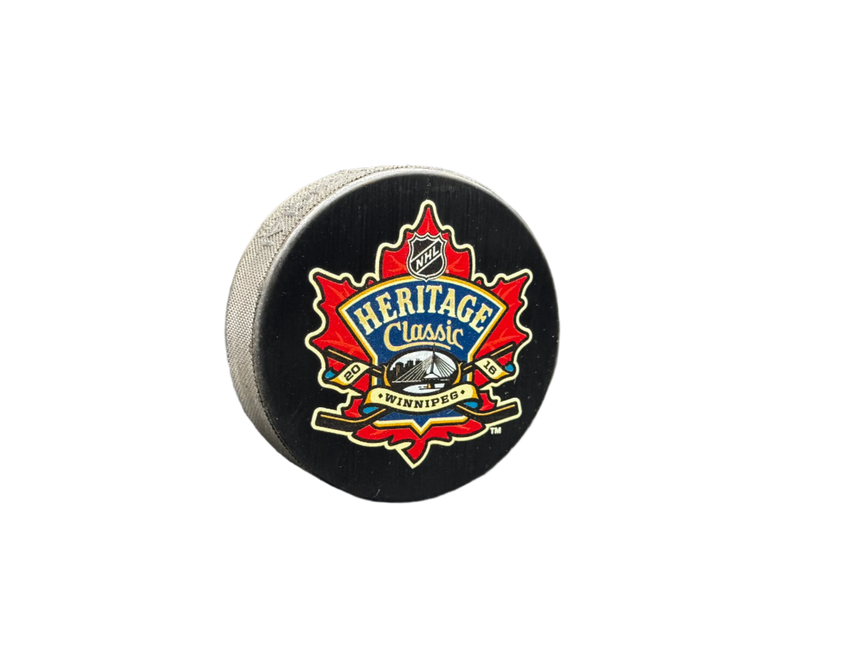 2016 Heritage Classic Winnipeg NHL Team Logo Souvenir Model Hockey Puck Played by WINNIPEG JETS vs. EDMONTON OILERS