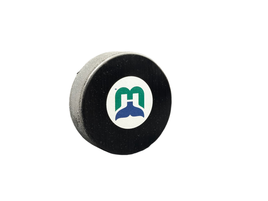 Hartford Whalers 1979-1997 Throwback NHL Team Logo Autograph Model Hockey Puck