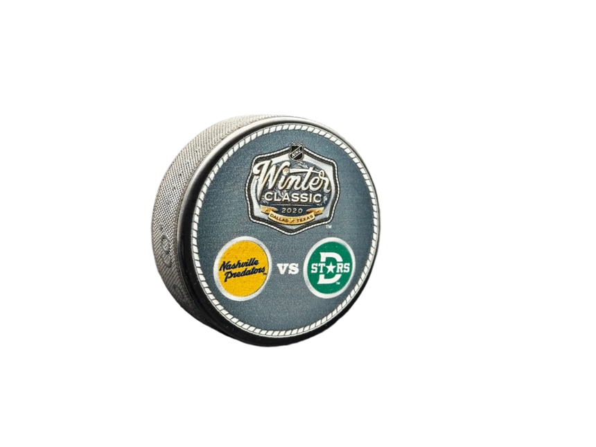 2020 Winter Classic Nashville Predators vs. Dallas Stars Dueling NHL Hockey Puck Hosted by Dallas Texas