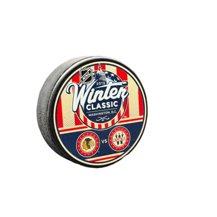 2015 Winter Classic Chicago Blackhawks vs. Washington Capitals Dueling NHL Hockey Puck Hosted by Washington D.C.