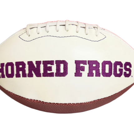 Texas Christian Horned Frogs TCU Rawlings Jarden Sports NCAA Signature Autograph White Panel Football - Deflated