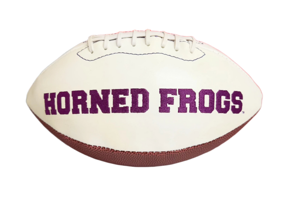 Texas Christian Horned Frogs TCU Rawlings Jarden Sports NCAA Signature Autograph White Panel Football - Deflated