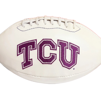 Texas Christian Horned Frogs TCU Rawlings Jarden Sports NCAA Signature Autograph White Panel Football - Deflated