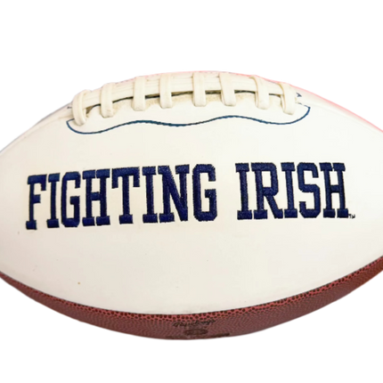 Final Sale As-Is Notre Dame Fighting Irish Rawlings Jarden Sports NCAA Signature Autograph White Panel Football - Deflated