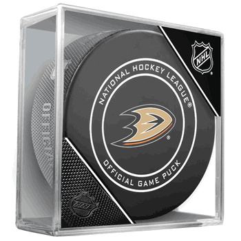 Anaheim Ducks NHL Official Game Hockey Puck In Cube