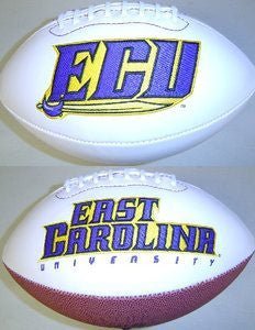 East Carolina Pirates ECU Rawlings Jarden Sports NCAA Signature Autograph White Panel Football - Deflated