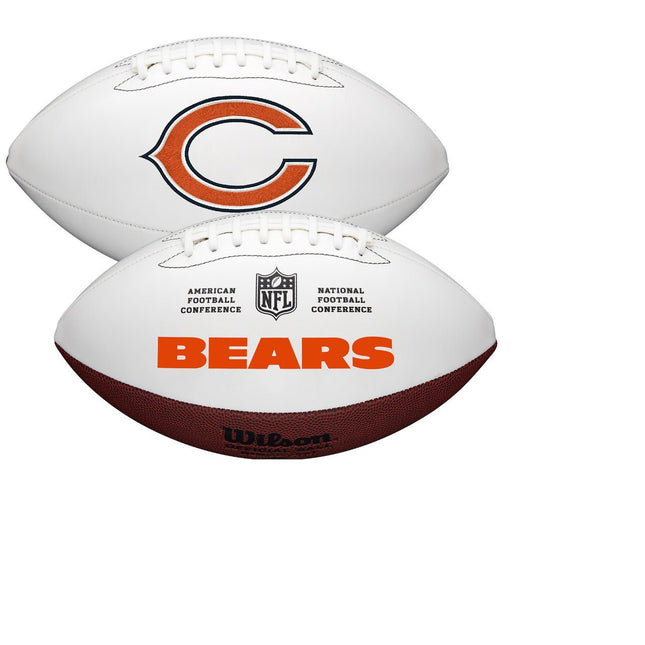 Chicago Bears Wilson NFL Live Signature Autograph White Panel Football - Deflated