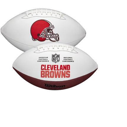 Cleveland Browns Wilson NFL Live Signature Autograph White Panel Football - Deflated