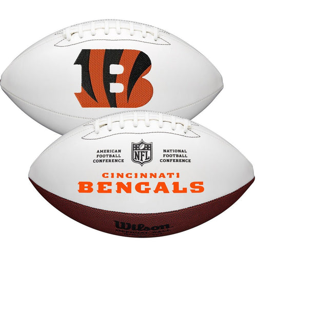 Cincinnati Bengals Wilson NFL Live Signature Autograph White Panel Football - Deflated