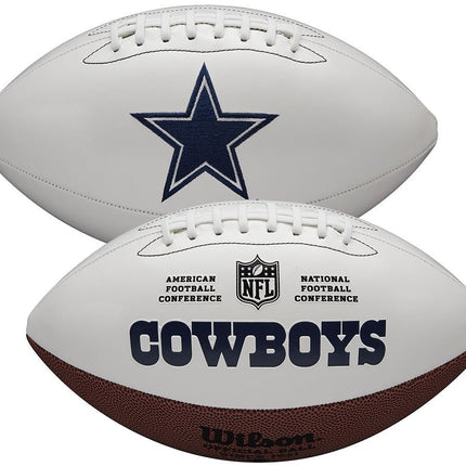 Dallas Cowboys Wilson NFL Live Signature Autograph White Panel Football - Deflated