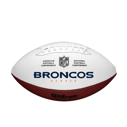 Denver Broncos Wilson NFL Live Signature Autograph White Panel Football - Deflated