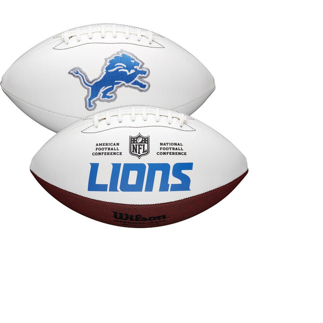 Detroit Lions Wilson NFL Live Signature Autograph White Panel Football - Deflated