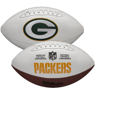 Green Bay Packers Wilson NFL Live Signature Autograph White Panel Football - Deflated