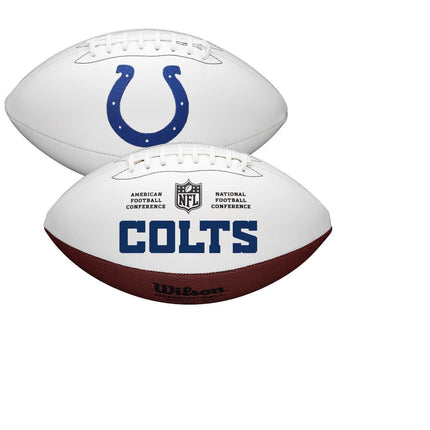 Indianapolis Colts Wilson NFL Live Signature Autograph White Panel Football - Deflated