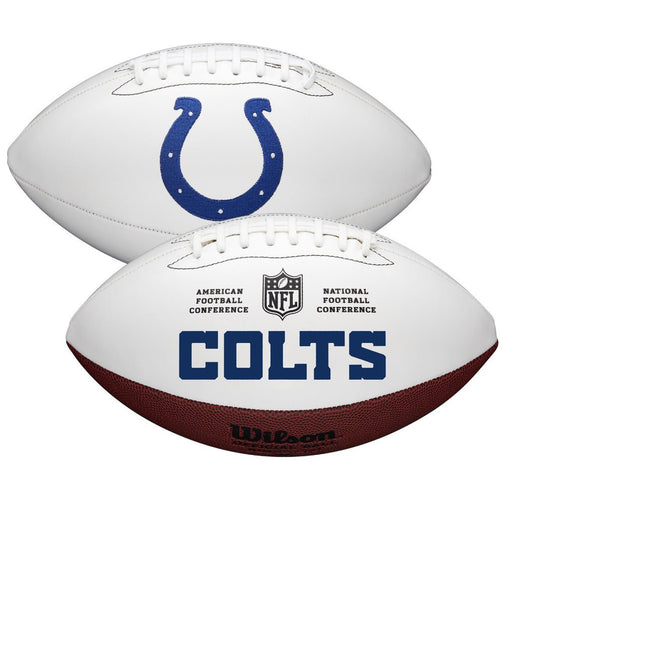 Indianapolis Colts Wilson NFL Live Signature Autograph White Panel Football - Deflated