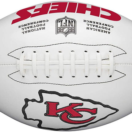 Kansas City Chiefs Wilson NFL Live Signature Autograph White Panel Football - Deflated