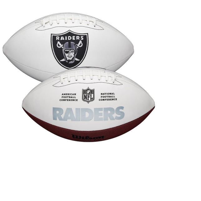 Las Vegas Raiders Wilson NFL Live Signature Autograph White Panel Football - Deflated