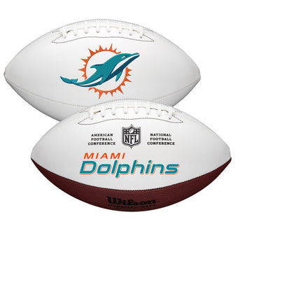 Miami Dolphins Wilson NFL Live Signature Autograph White Panel Football - Deflated