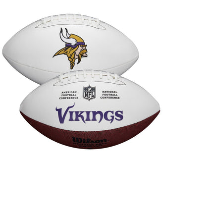 Minnesota Vikings Wilson NFL Live Signature Autograph White Panel Football - Deflated