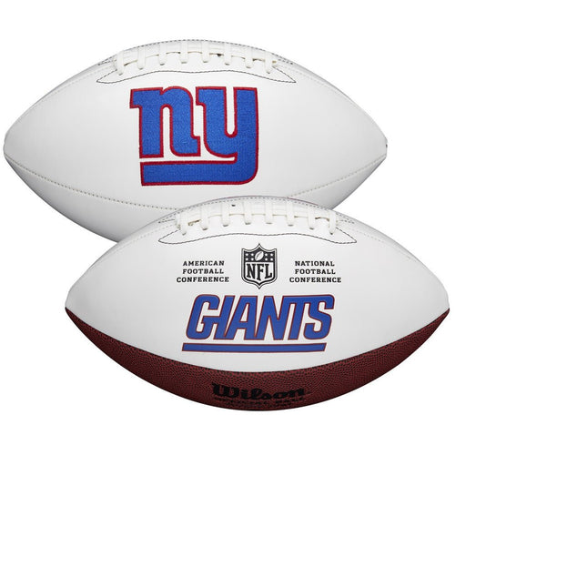 New York Giants Wilson NFL Live Signature Autograph White Panel Football - Deflated