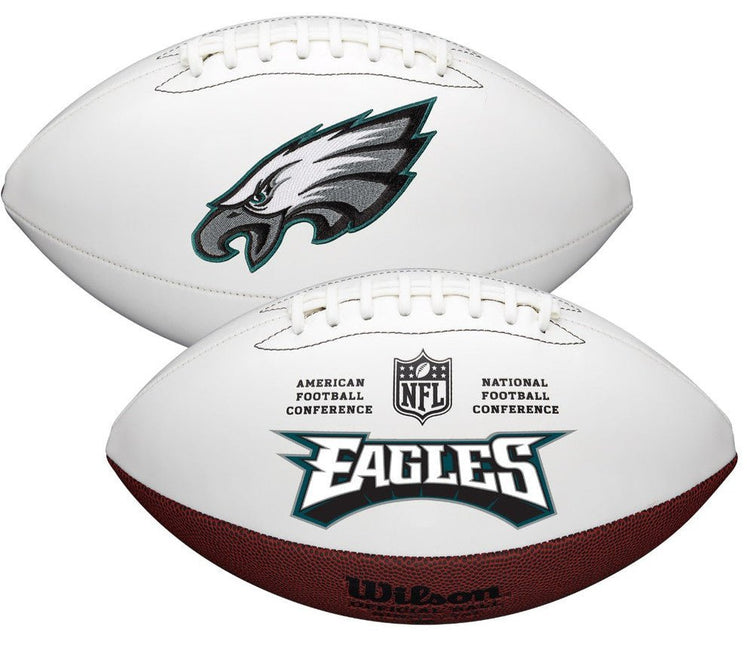 Philadelphia Eagles Wilson NFL Live Signature Autograph White Panel Football - Deflated