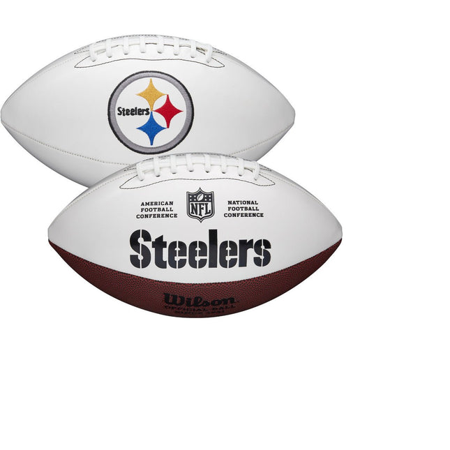 Pittsburgh Steelers Wilson NFL Live Signature Autograph White Panel Football - Deflated