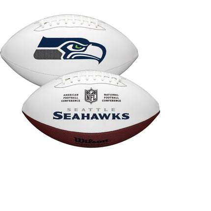 Seattle Seahawks Wilson NFL Live Signature Autograph White Panel Football - Deflated