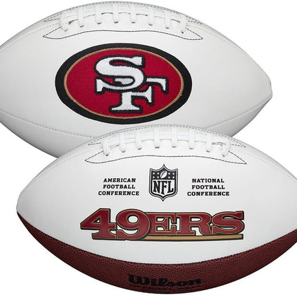 San Francisco 49ers Wilson NFL Live Signature Autograph White Panel Football - Deflated