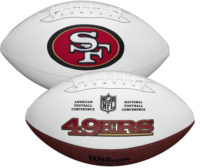 San Francisco 49ers Wilson NFL Live Signature Autograph White Panel Football - Deflated