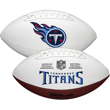 Tennessee Titans Wilson NFL Live Signature Autograph White Panel Football - Deflated