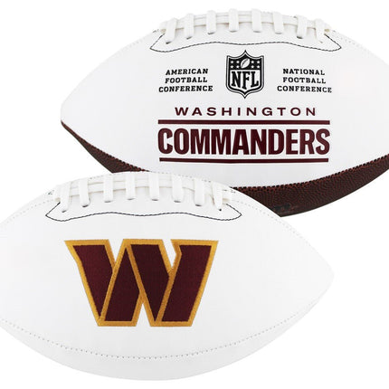 Washington Commanders Wilson NFL Live Signature Autograph White Panel Football - Deflated