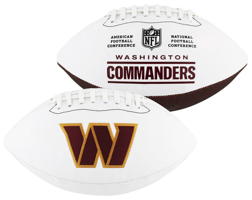 Washington Commanders Wilson NFL Live Signature Autograph White Panel Football - Deflated