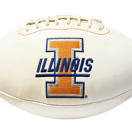 Illinois Fighting Illini Rawlings Jarden Sports NCAA Signature Autograph White Panel Football - Deflated