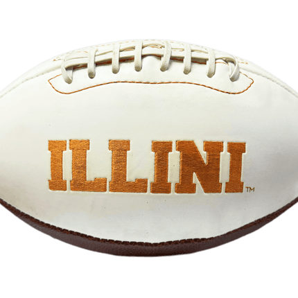 Illinois Fighting Illini Rawlings Jarden Sports NCAA Signature Autograph White Panel Football - Deflated