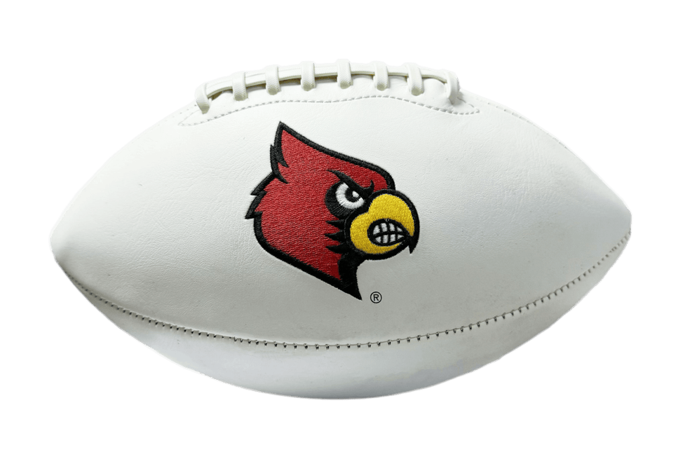 Louisville Cardinals Rawlings Jarden Sports NCAA Signature Autograph White Panel Football - Deflated