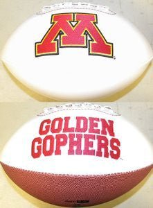 Minnesota Golden Gophers Rawlings Jarden Sports NCAA Signature Autograph White Panel Football - Deflated