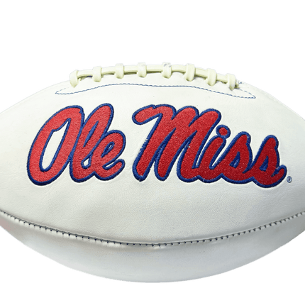 Mississippi Ole Miss Rebels Rawlings Jarden Sports NCAA Signature Autograph White Panel Football - Deflated