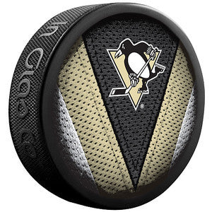 Pittsburgh Penguins NHL Team Logo STITCH Model Hockey Puck