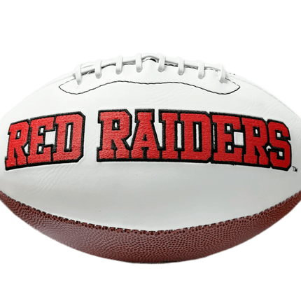 Texas Tech Red Raiders Rawlings Jarden Sports NCAA Signature Autograph White Panel Football - Deflated