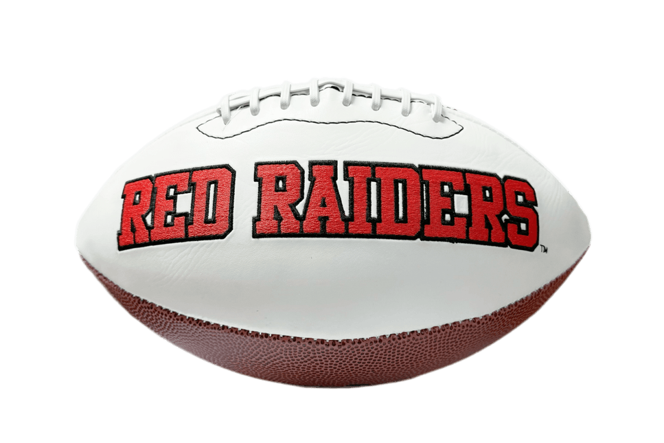 Texas Tech Red Raiders Rawlings Jarden Sports NCAA Signature Autograph White Panel Football - Deflated