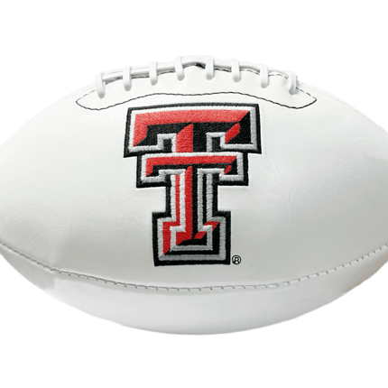 Texas Tech Red Raiders Rawlings Jarden Sports NCAA Signature Autograph White Panel Football - Deflated