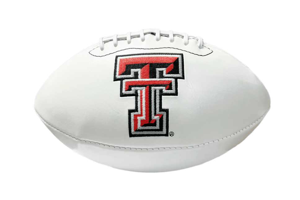 Texas Tech Red Raiders Rawlings Jarden Sports NCAA Signature Autograph White Panel Football - Deflated