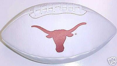 Texas Longhorns Rawlings Jarden Sports NCAA Signature Autograph White Panel Football - Deflated