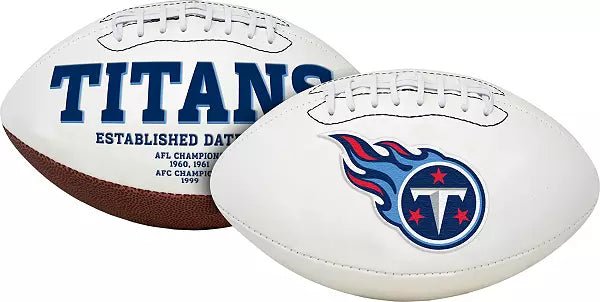 Tennessee Titans Rawlings Jarden Sports NFL Team Signature Autograph White Panel Football