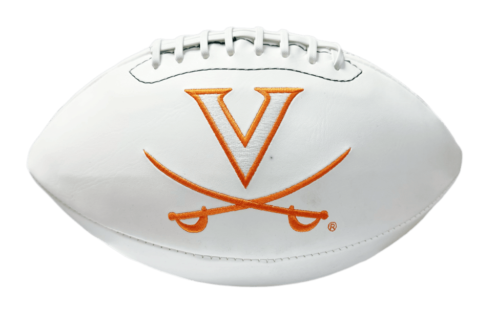 Virginia Cavaliers Rawlings Jarden Sports NCAA Signature Autograph White Panel Football - Deflated