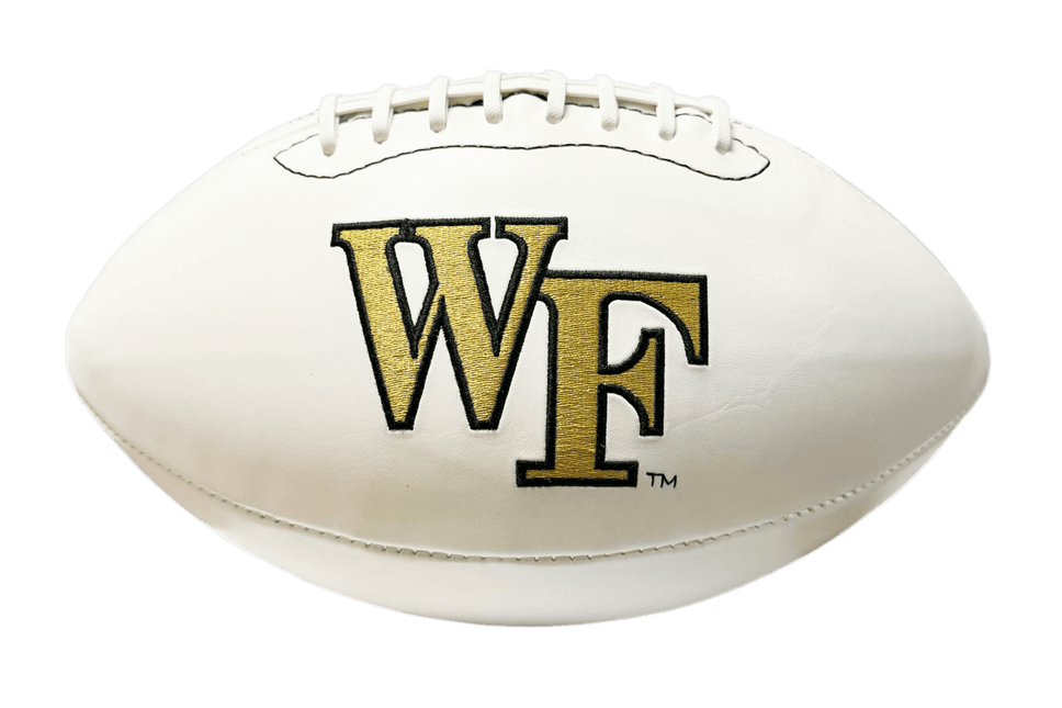 Wake Forest Demon Deacons Rawlings Jarden Sports NCAA Signature Autograph White Panel Football - Deflated