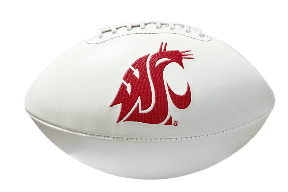 Washington State Cougars Rawlings Jarden Sports NCAA Signature Autograph White Panel Football - Deflated